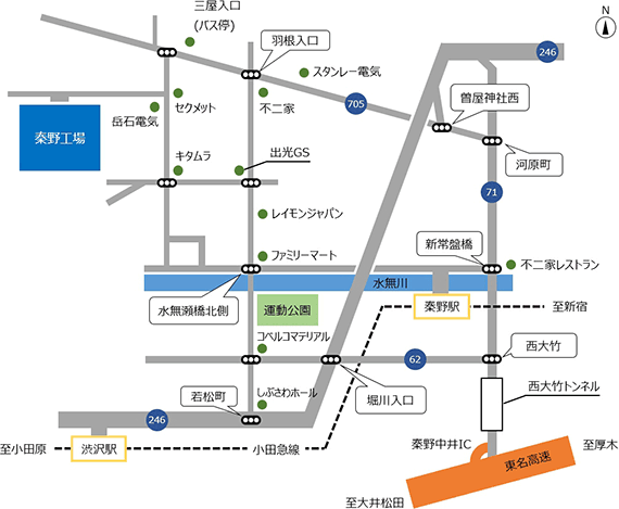 秦野工場地図